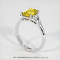 2.68 Ct. Yellow Sapphire Ring, Platinum 950 2