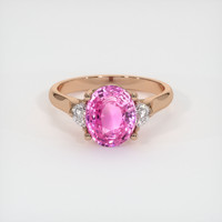 3.34 Ct. Pink Sapphire Ring, 14K Rose Gold 1