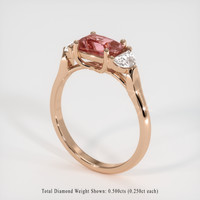 1.66 Ct. Padparadscha Sapphire Ring, 14K Rose Gold 2
