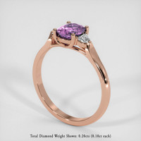 1.03 Ct. Pinkish Purple Sapphire Ring, 14K Rose Gold 2