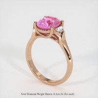 3.34 Ct. Pink Sapphire Ring, 18K Rose Gold 2