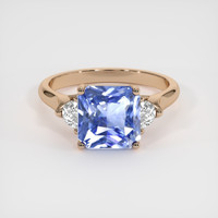 4.08 Ct. Blue Sapphire Ring, 18K Rose Gold 1