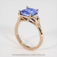 4.08 Ct. Blue Sapphire Ring, 18K Rose Gold 2