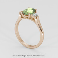2.21 Ct. Yellowish Green Sapphire Ring, 18K Rose Gold 2