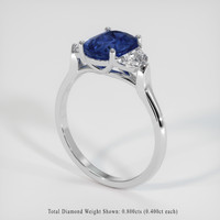 3.13 Ct. Blue Sapphire Ring, 10K White Gold 2