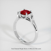 1.37 Ct. Ruby Ring, 10K White Gold 2