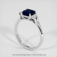 1.52 Ct. Blue Sapphire Ring, 14K White Gold 2