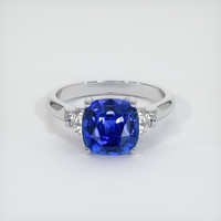 3.40 Ct. Blue Sapphire Ring, 14K White Gold 1