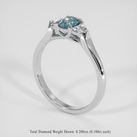 0.47 Ct. Bluish Green to Reddish Purple Alexandrite Ring, 14K White Gold 2