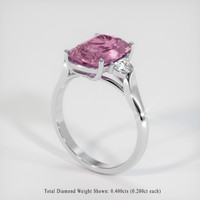 4.45 Ct. Purplish Pink Sapphire Ring, 14K White Gold 2