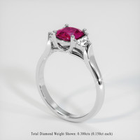 1.22 Ct. Ruby Ring, 14K White Gold 2