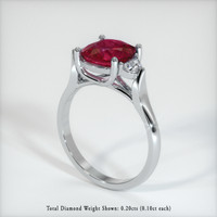 2.76 Ct. Ruby Ring, 14K White Gold 2