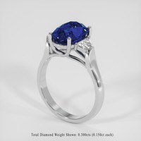 3.77 Ct. Blue Sapphire Ring, 14K White Gold 2