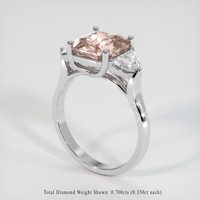 4.09 Ct. Padparadscha Sapphire Ring, 14K White Gold 2
