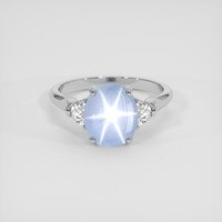 6.05 Ct. Blue Sapphire Ring, 14K White Gold 1
