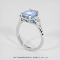 6.05 Ct. Blue Sapphire Ring, 14K White Gold 2