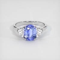 2.77 Ct. Blue Sapphire Ring, 14K White Gold 1