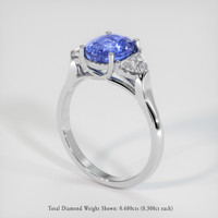 2.77 Ct. Blue Sapphire Ring, 14K White Gold 2