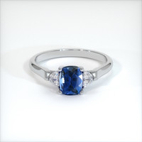 1.03 Ct. Blue Sapphire Ring, 18K White Gold 1