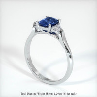 1.03 Ct. Blue Sapphire Ring, 18K White Gold 2