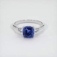 2.04 Ct. Blue Sapphire Ring, 18K White Gold 1