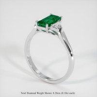 0.88 Ct. Emerald  Ring - 18K White Gold