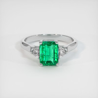 1.35 Ct. Emerald Ring, 18K White Gold 1