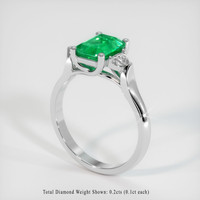 1.35 Ct. Emerald Ring, 18K White Gold 2