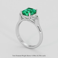 1.86 Ct. Emerald Ring, 18K White Gold 2