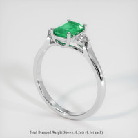 0.74 Ct. Emerald Ring, 18K White Gold 2
