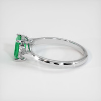 0.74 Ct. Emerald Ring, 18K White Gold 4