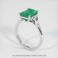 2.16 Ct. Emerald Ring, 18K White Gold 2