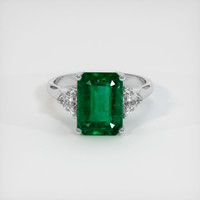 4.15 Ct. Emerald Ring, 18K White Gold 1