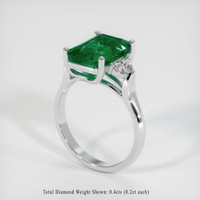4.15 Ct. Emerald Ring, 18K White Gold 2