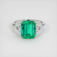 3.09 Ct. Emerald Ring, 18K White Gold 1