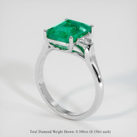 3.09 Ct. Emerald Ring, 18K White Gold 2