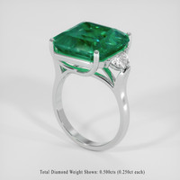 7.85 Ct. Emerald Ring, 18K White Gold 2