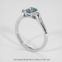 0.47 Ct. Bluish Green to Reddish Purple Alexandrite Ring, 18K White Gold 2