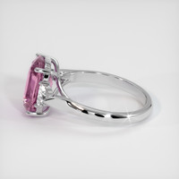 4.45 Ct. Purplish Pink Sapphire Ring, 18K White Gold 4