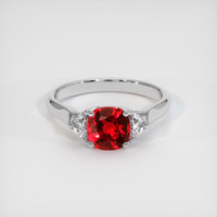 1.10 Ct. Ruby Ring, 18K White Gold 1