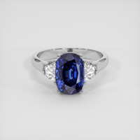 3.77 Ct. Blue Sapphire Ring, 18K White Gold 1