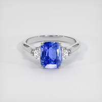 3.14 Ct. Sapphire Ring, 18K White Gold 1