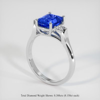 3.14 Ct. Sapphire Ring, 18K White Gold 2