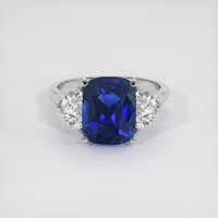 5.55 Ct. Blue Sapphire Ring, 18K White Gold 1