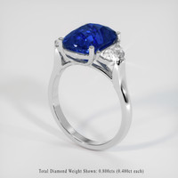 5.55 Ct. Blue Sapphire Ring, 18K White Gold 2