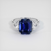 4.02 Ct. Blue Sapphire Ring, 18K White Gold 1