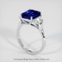 4.02 Ct. Blue Sapphire Ring, 18K White Gold 2