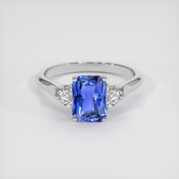 1.56 Ct. Blue Sapphire Ring, 18K White Gold 1