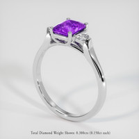 1.55 Ct. Purple Sapphire Ring, 18K White Gold 2