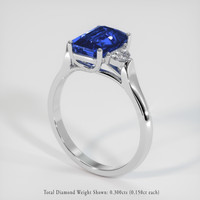 2.67 Ct. Blue Sapphire Ring, 18K White Gold 2